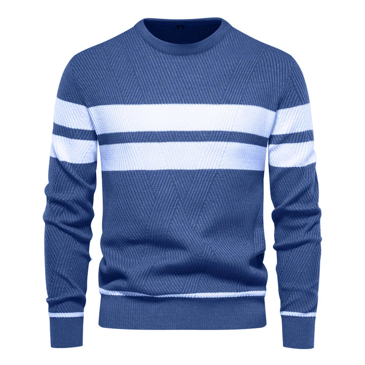 Drune | Strickpullover mit Weißen Streifen Baumwolle Modern, Bequem