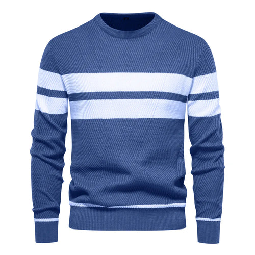 Drune | Strickpullover mit Weißen Streifen Baumwolle Modern, Bequem
