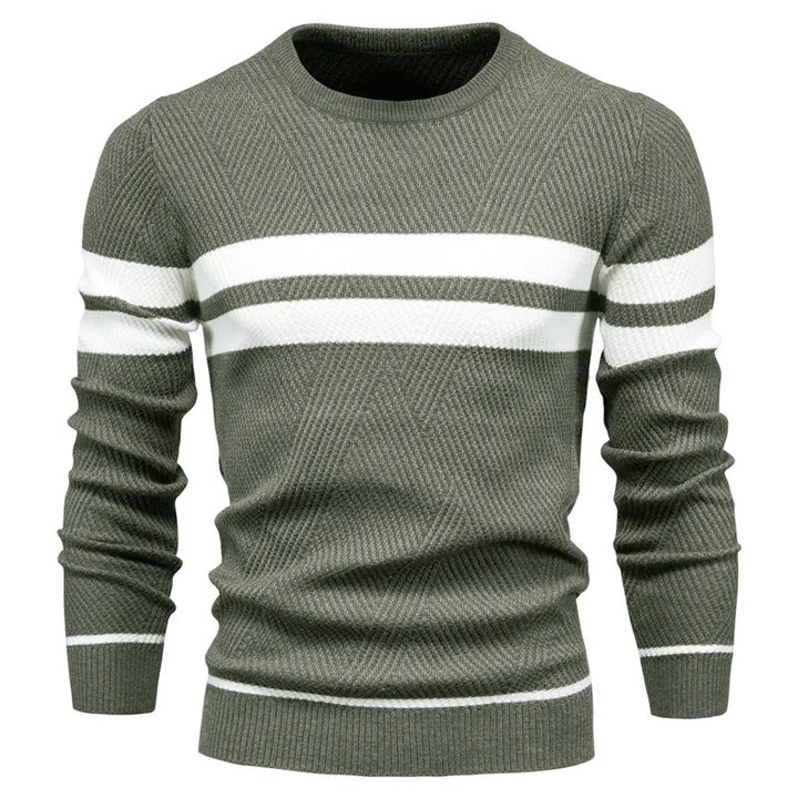Drune | Strickpullover mit Weißen Streifen Baumwolle Modern, Bequem