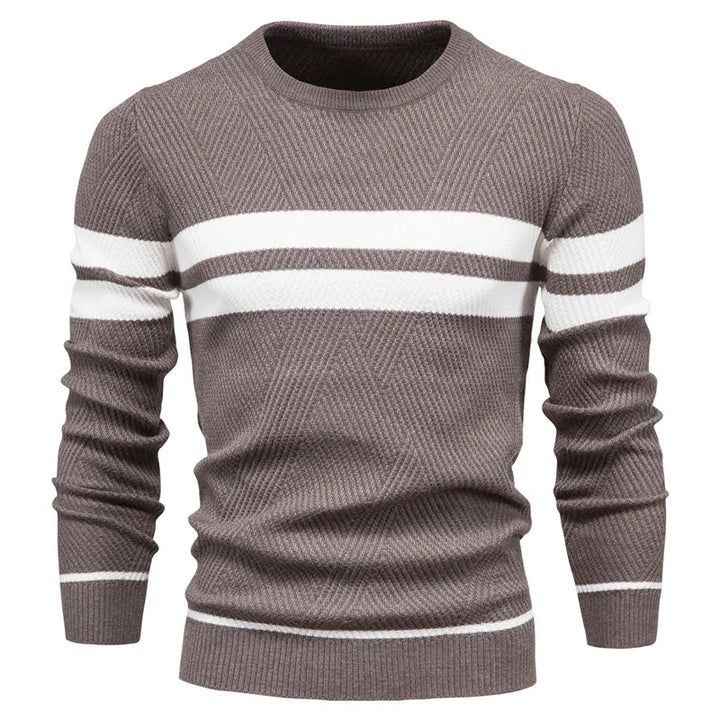 Drune | Strickpullover mit Weißen Streifen Baumwolle Modern, Bequem