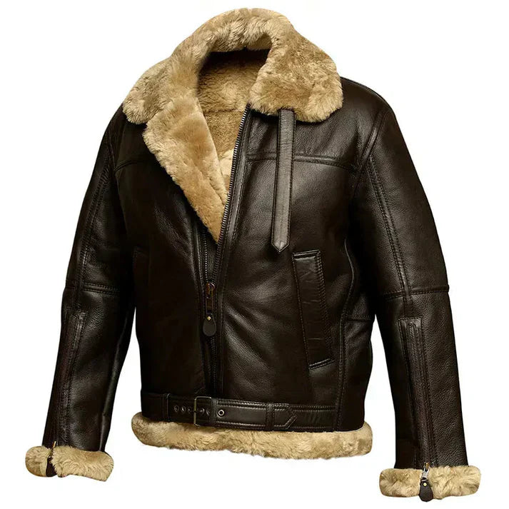 Drune | Bequeme Lederjacke im Bomberstil für Herren ideal für alle Jahreszeiten