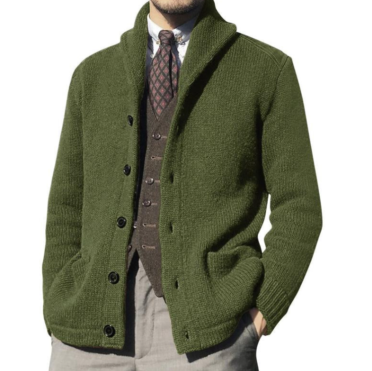 Drune | Klassisches gestricktes Herrenjackett mit Knöpfen