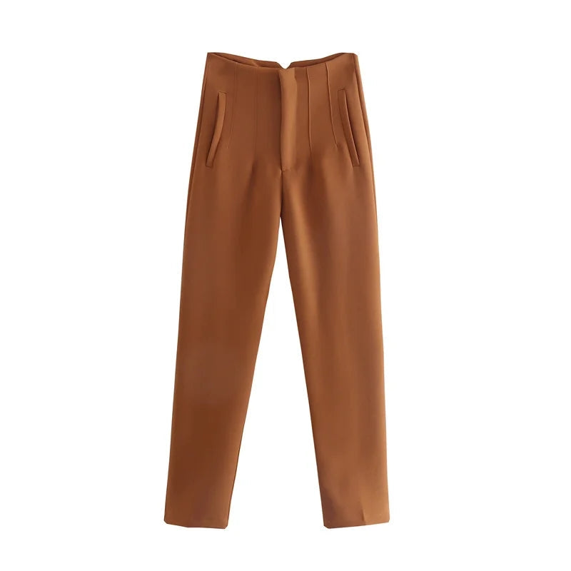 Drune Vintage Hose mit geradem Reißverschluss und erhöhter Taille
