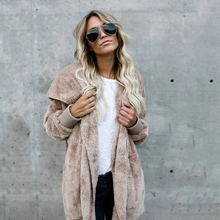 Drune | Langer Cardigan mit Kapuze aus Fleece