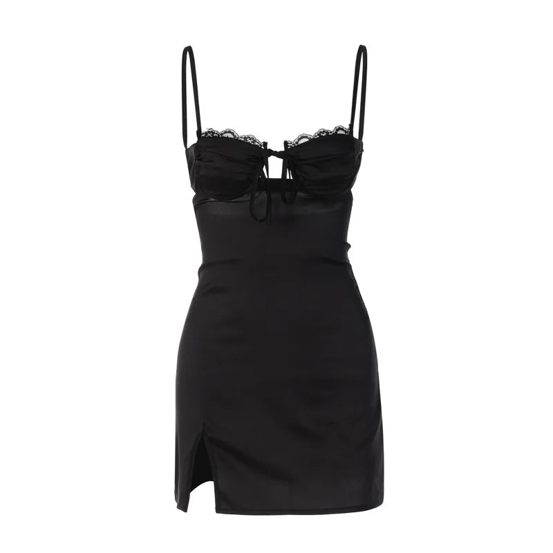 Drune | Spitzen-Minikleid mit Spaghettiträger