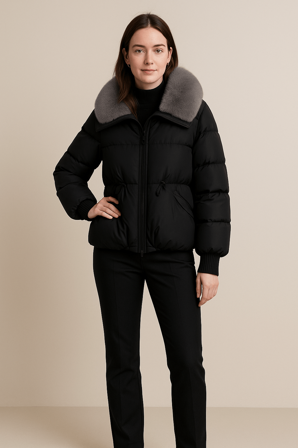 Drune | Elegante Daunenjacke aus Kunstpelz