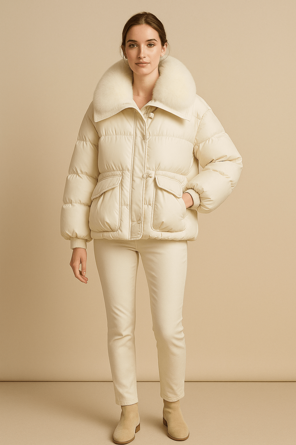 Drune | Elegante Daunenjacke aus Kunstpelz