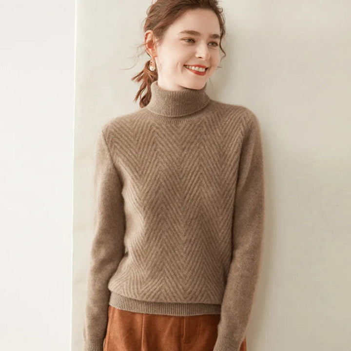 Drune | mit Chevron-Muster und Mock Neck