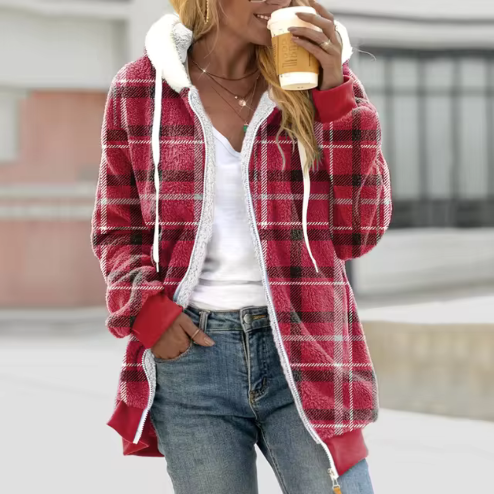 Lange, lässige und dicke Jacke