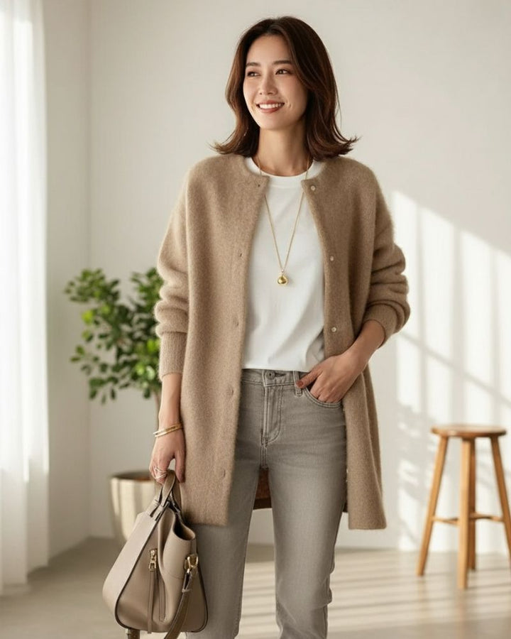 Drune | Damen Cardigan Aus Wolle und Mohair Chic und Bequem
