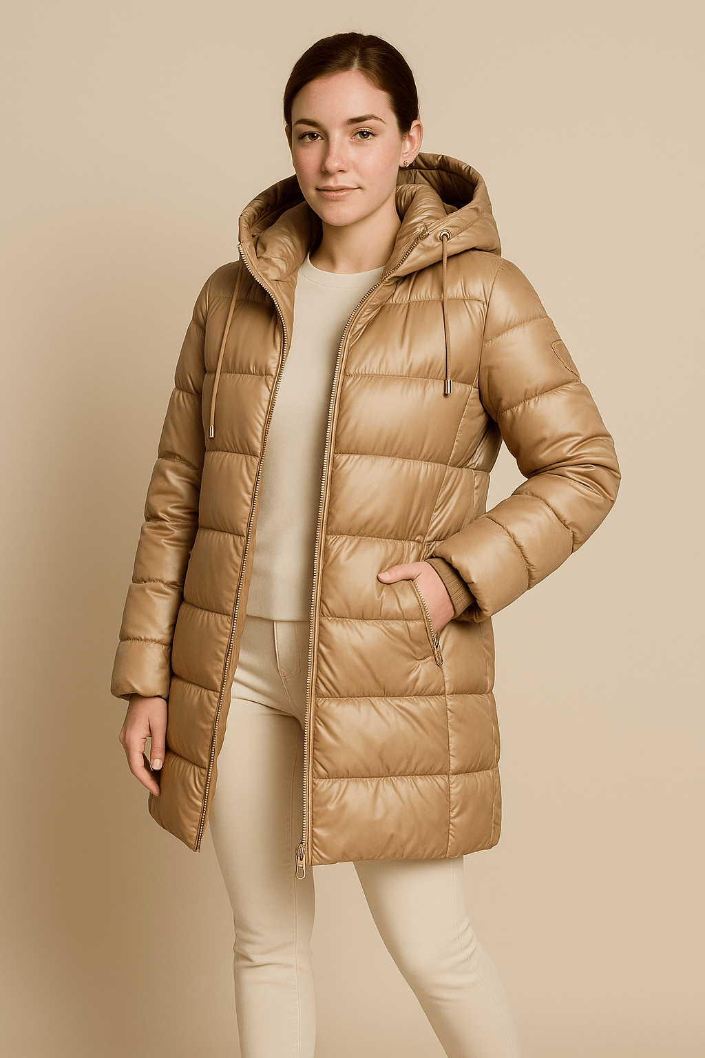 Drune | Steppjacke mit weicher Kapuze und tiefen Taschen