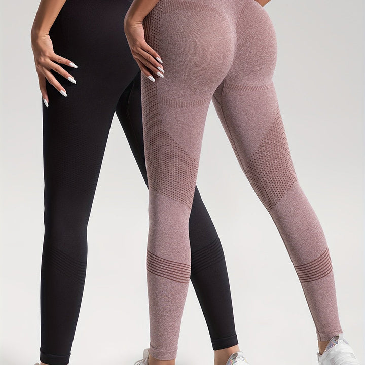 Drune | Eleganz Set aus 2 Gepunkteten Fitness-Leggings für Stilvolle Workouts