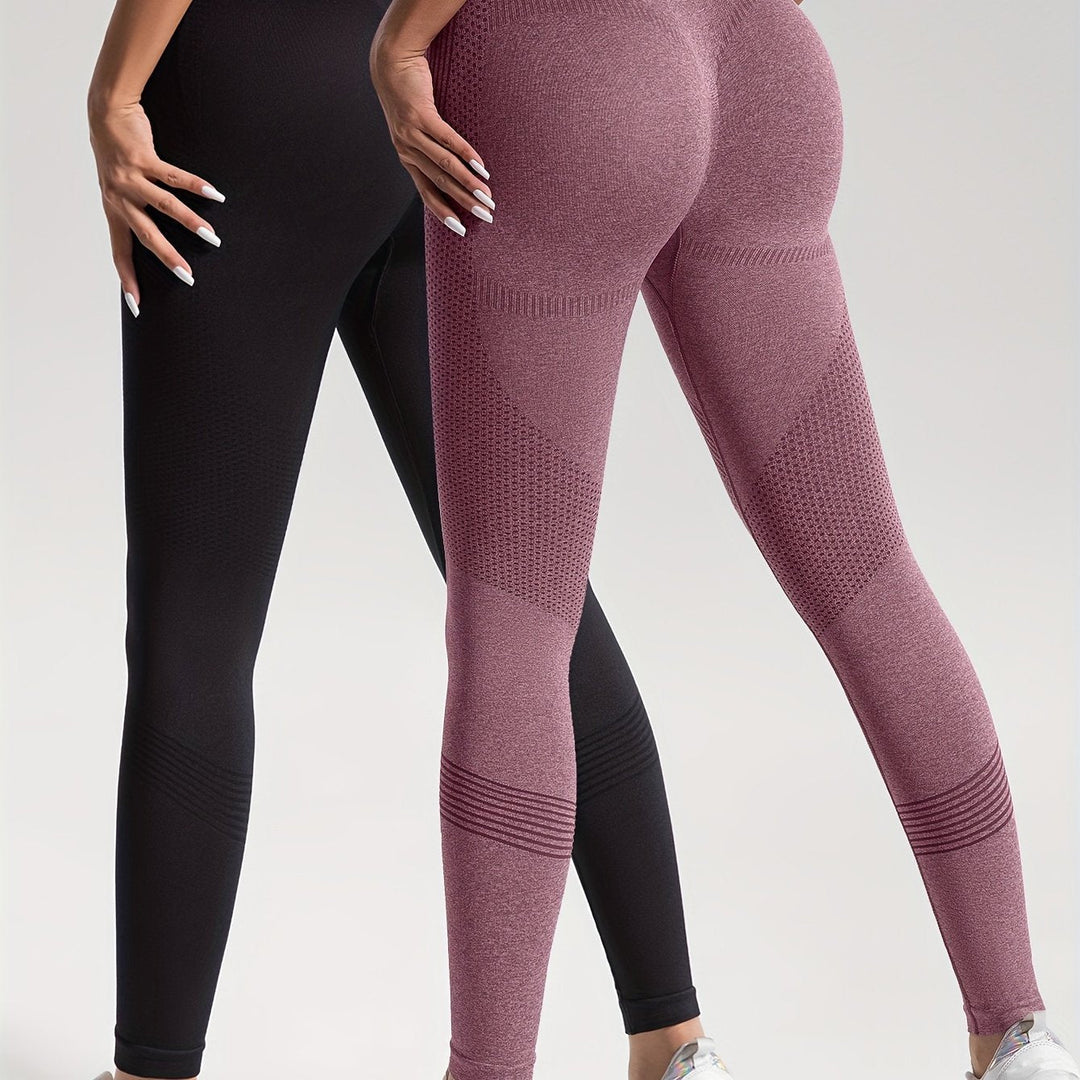 Drune | Eleganz Set aus 2 Gepunkteten Fitness-Leggings für Stilvolle Workouts