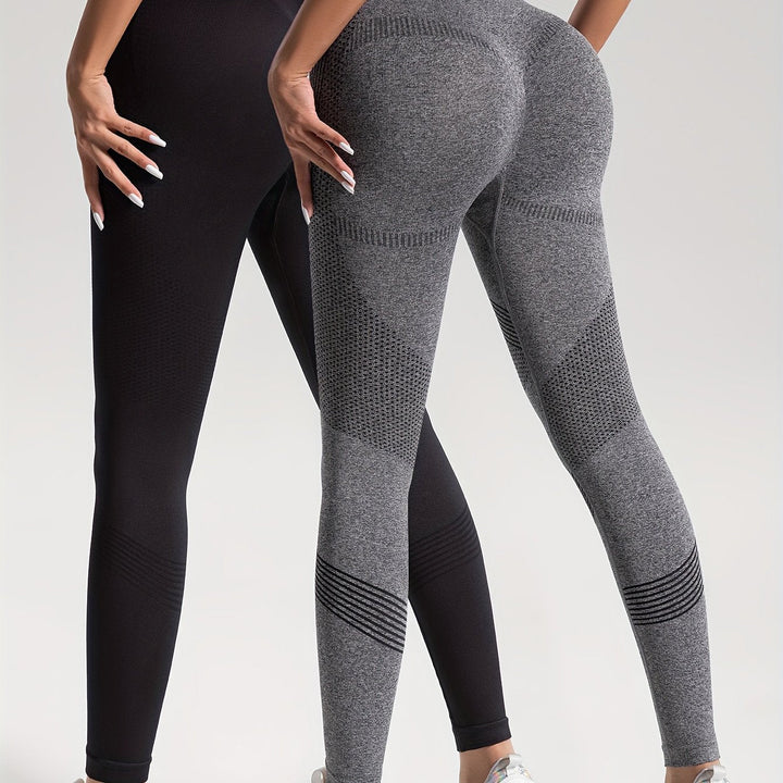 Drune | Eleganz Set aus 2 Gepunkteten Fitness-Leggings für Stilvolle Workouts