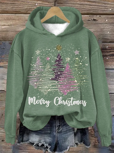 Drune | Kapuzenpullover Damen Loose Fit Weihnachtsbaum Pullover Sweatshirt