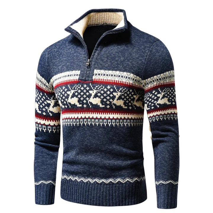 Drune | Reißverschluss Stehkragen Gestrickte Weste Herren Weihnachtshemden