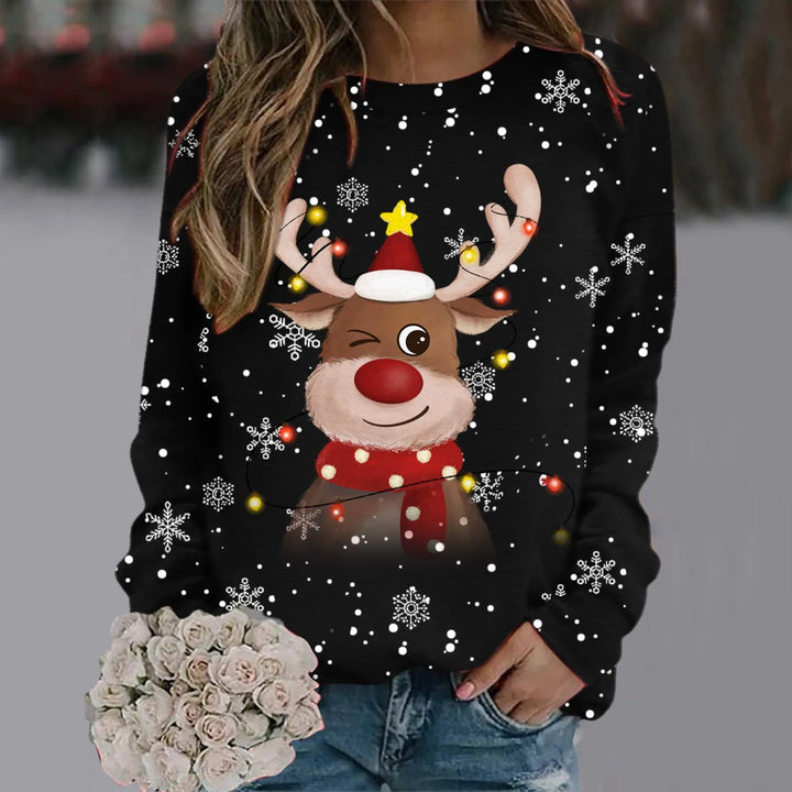 Drune | Weihnachts-Pullover für Frauen - Weiches 3D-Rentier-Design & Warmer Komfort für die Feiertage