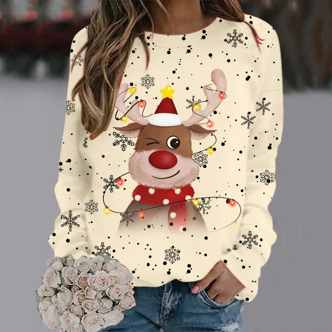 Drune | Weihnachts-Pullover für Frauen - Weiches 3D-Rentier-Design & Warmer Komfort für die Feiertage
