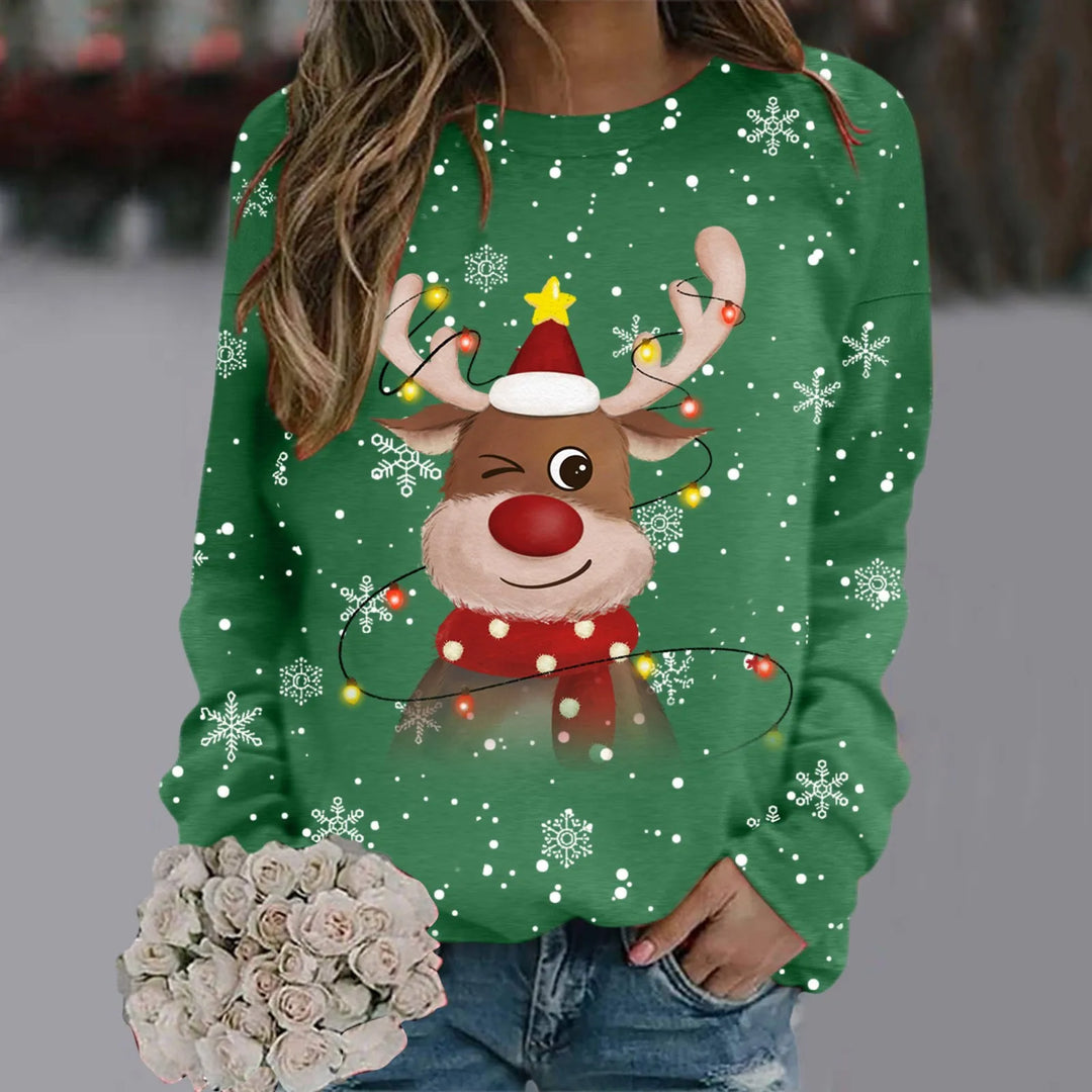 Drune | Weihnachts-Pullover für Frauen - Weiches 3D-Rentier-Design & Warmer Komfort für die Feiertage