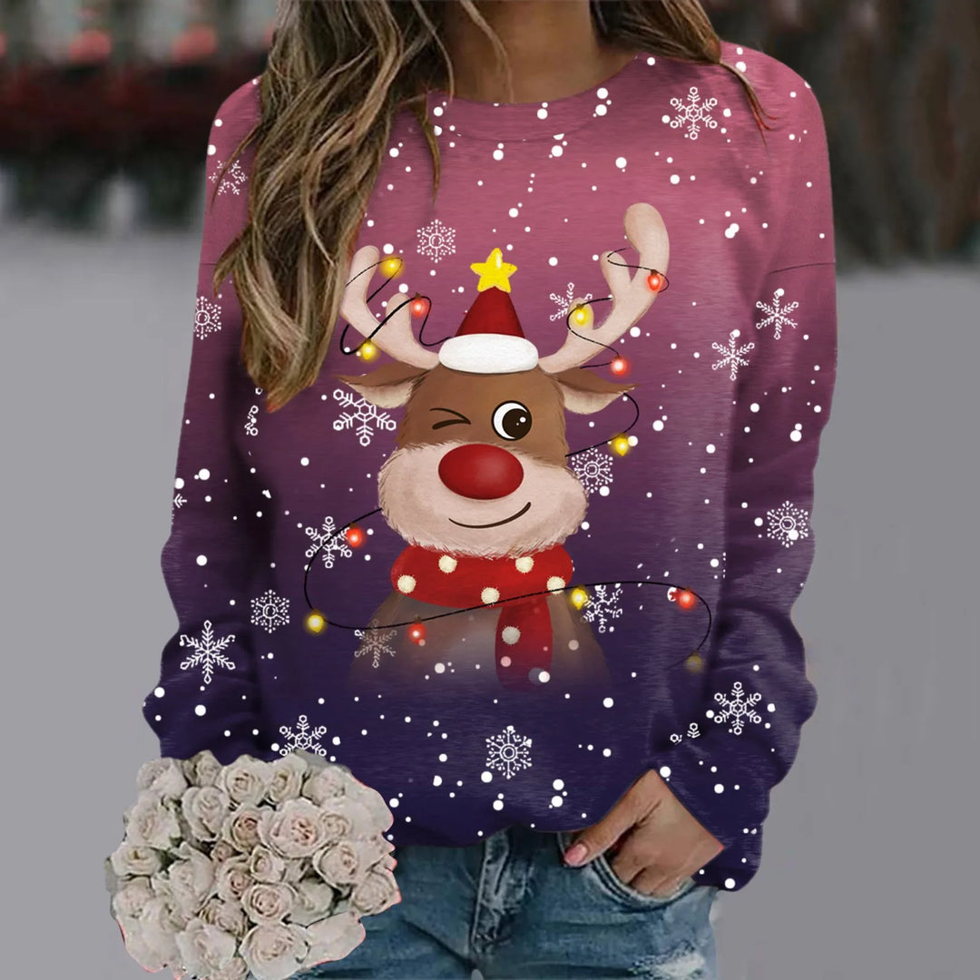 Drune | Weihnachts-Pullover für Frauen - Weiches 3D-Rentier-Design & Warmer Komfort für die Feiertage