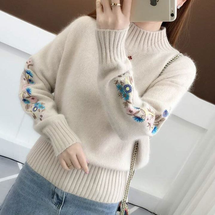 Drune | Strickpullover mit floraler Stickerei