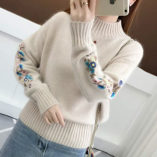 Drune | Strickpullover mit floraler Stickerei