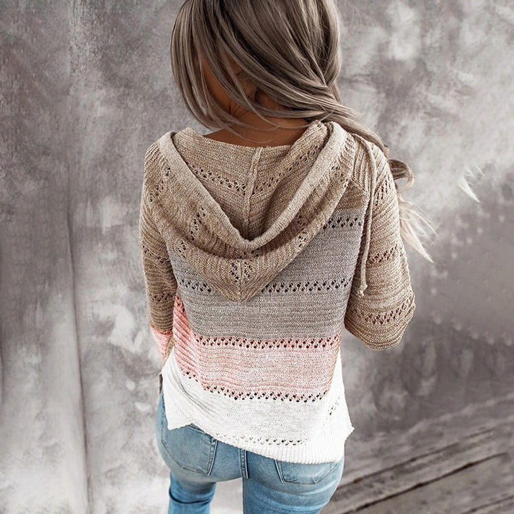 Drune | Strickpullover mit Kapuze Atmungsaktives Material Lässiger Stil