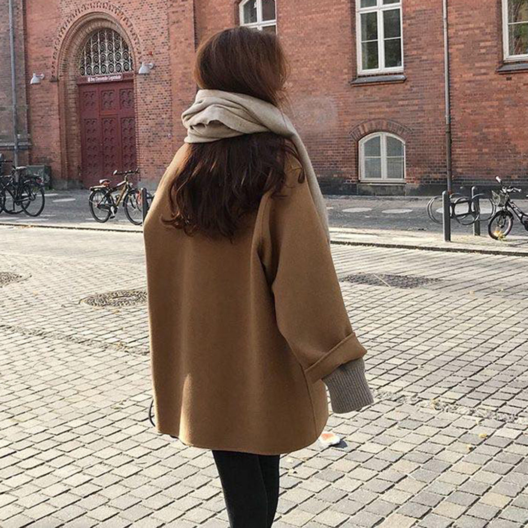 Drune | Modischer Übergröße Mantel mit Knöpfen für Damen