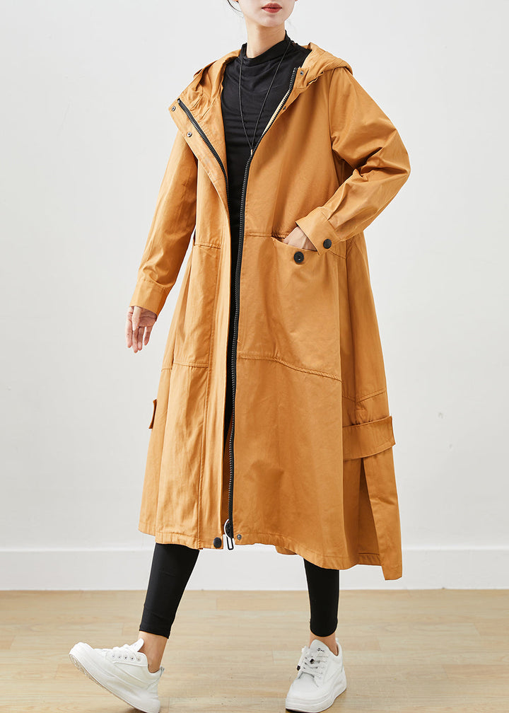 Drune | Lockere Baumwoll-Trenchcoats mit Kapuze und Taschen
