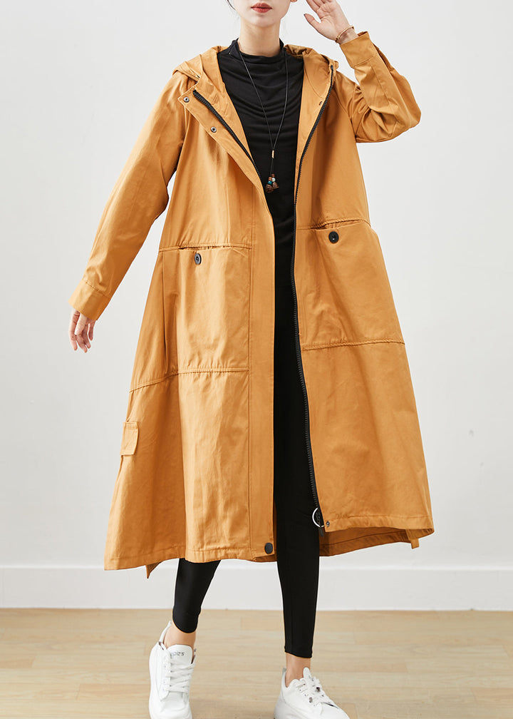 Drune | Lockere Baumwoll-Trenchcoats mit Kapuze und Taschen