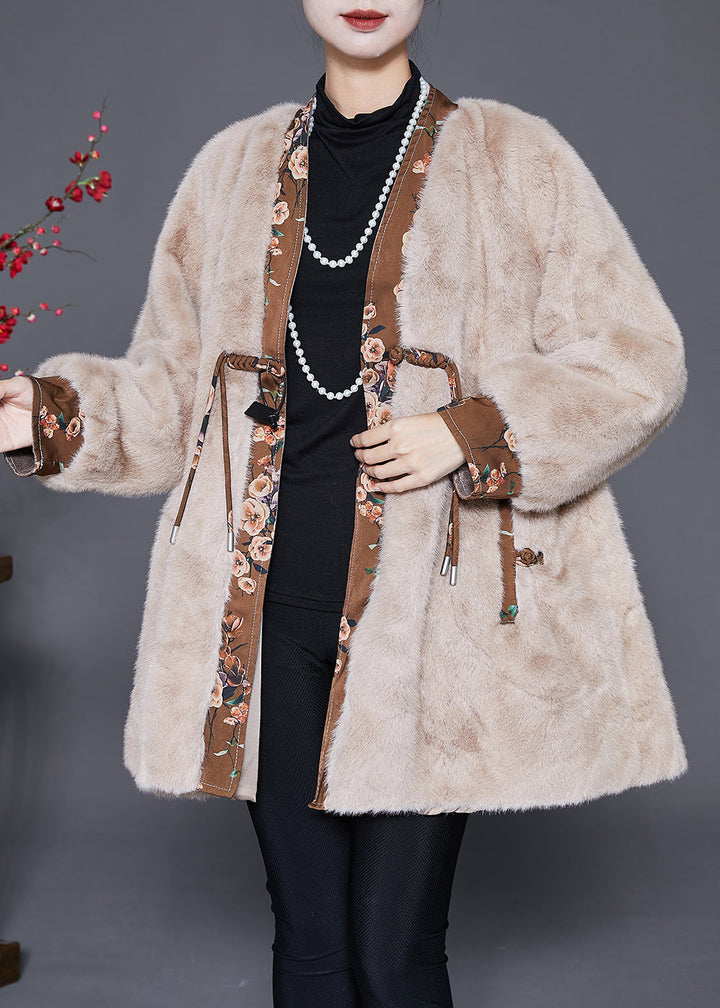 Drune | Patchwork-Mink-Veloursmäntel mit Quasten und chinesischen Knöpfen Winter