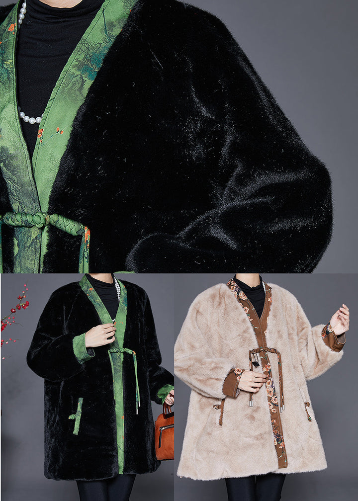 Drune | Patchwork-Mink-Veloursmäntel mit Quasten und chinesischen Knöpfen Winter