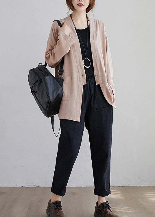 Drune | Taschen Patchwork Baumwoll-Cardigan Mäntel V-Ausschnitt
