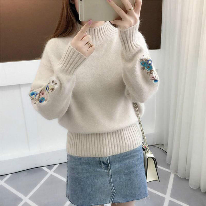 Drune | Strickpullover mit floraler Stickerei