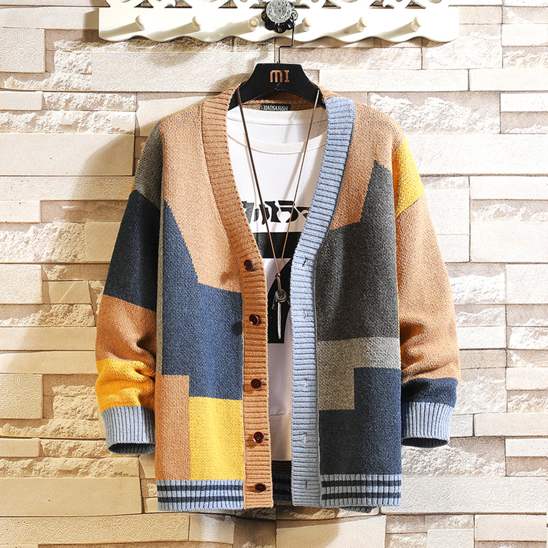 Drune | Bunte, Bequeme Strickjacke für Herren