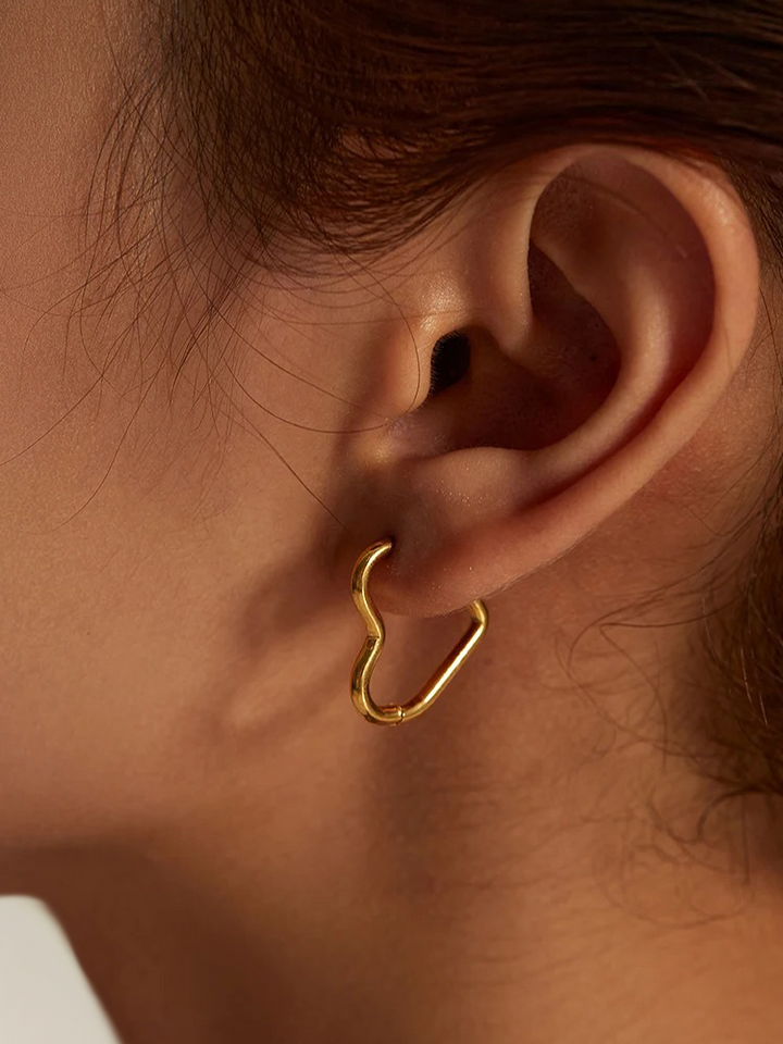 Drune | Ohrringe Gold in Herzform Aus Hochwertiger Qualität