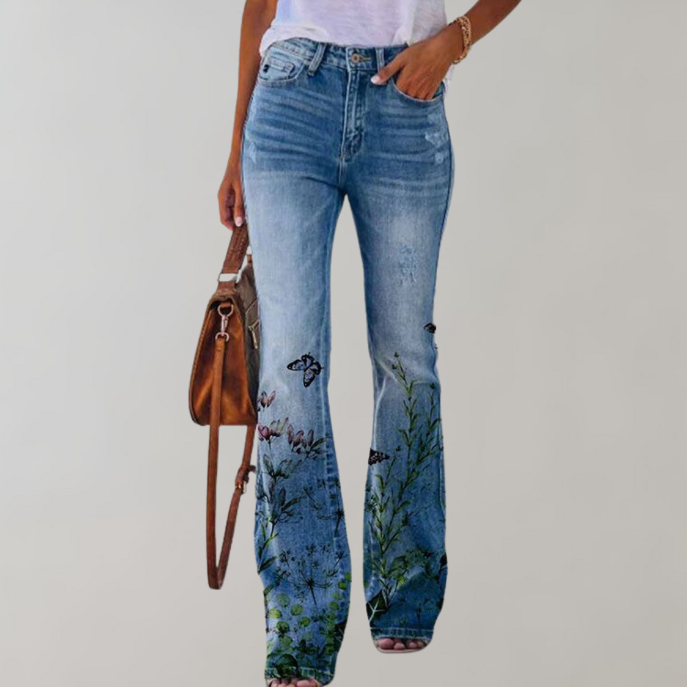 Drune | Denim Flare Hose mit Stretch für Damen