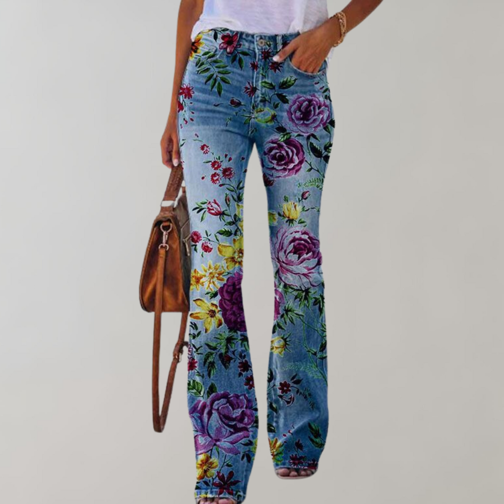Drune | Denim Flare Hose mit Stretch für Damen