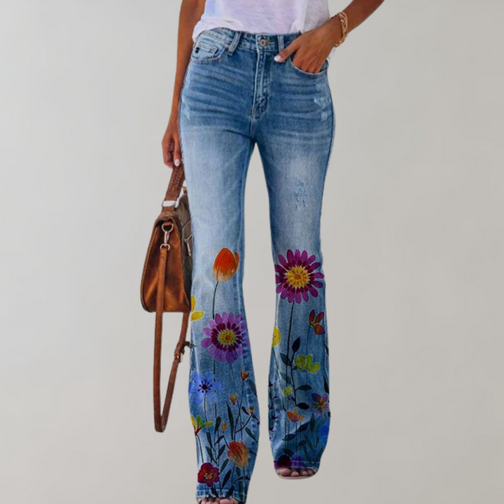 Drune | Denim Flare Hose mit Stretch für Damen