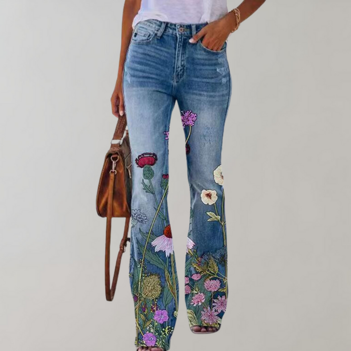 Drune | Denim Flare Hose mit Stretch für Damen