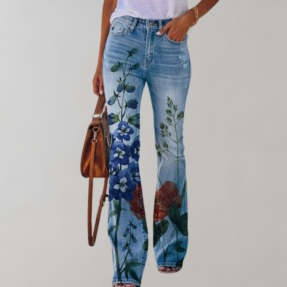 Drune | Denim Flare Hose mit Stretch für Damen