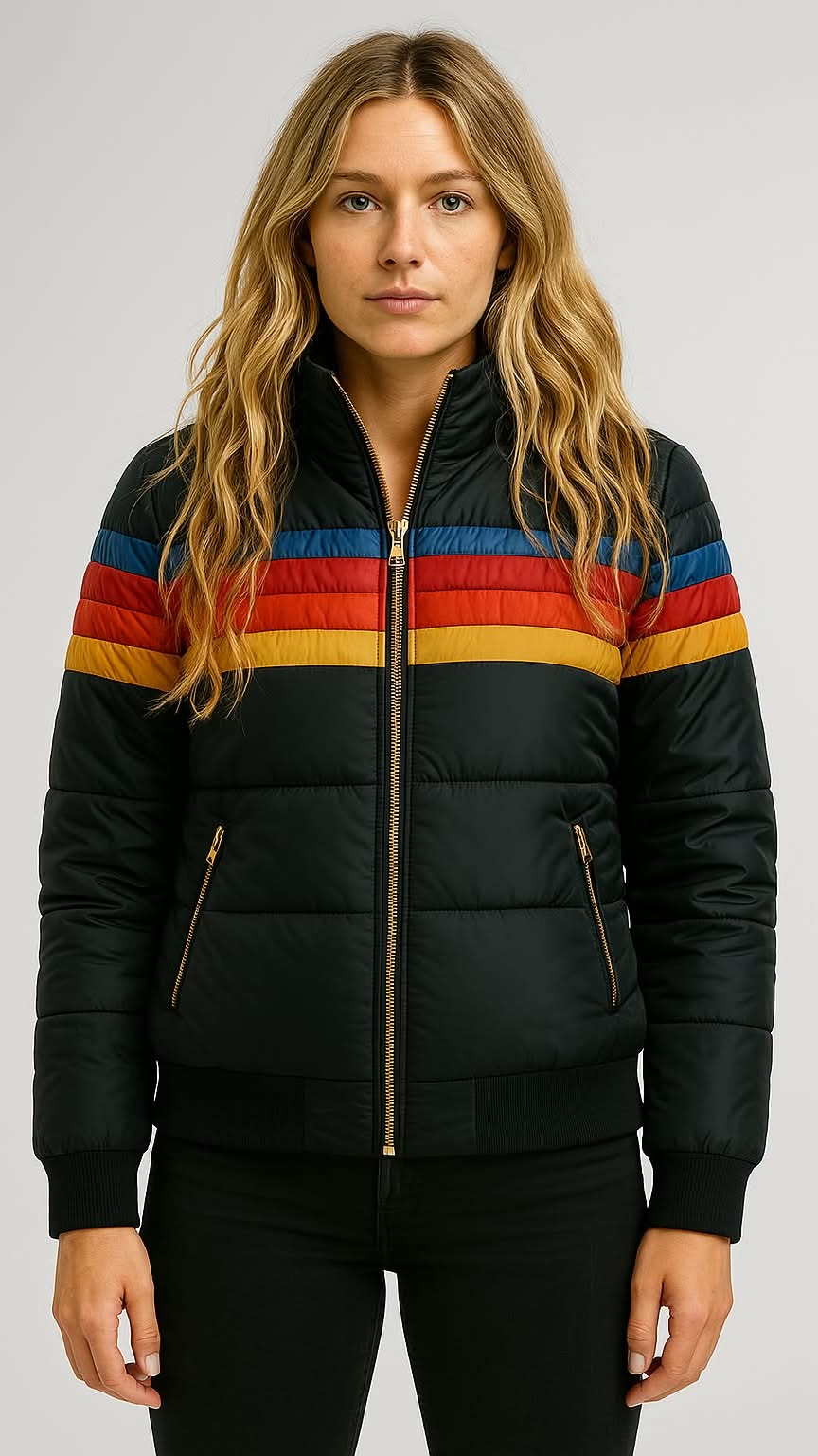 Drune | Damen Retro Regenjacke mit Kapuze