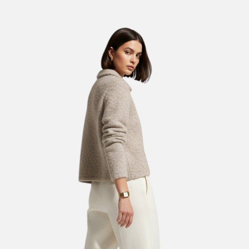 Drune | Strickjacke für Frauen, Florale Knopfdetails - Hüftlang