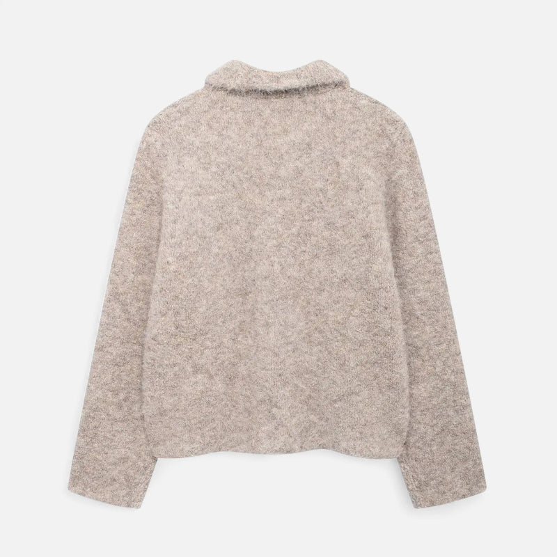 Drune | Strickjacke für Frauen, Florale Knopfdetails - Hüftlang