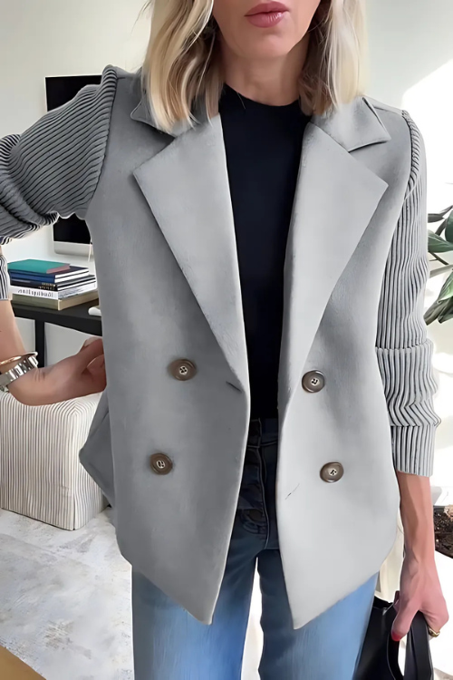 Drune | Strickärmel Blazer für Frauen - Maßgeschneidert, hüftlang