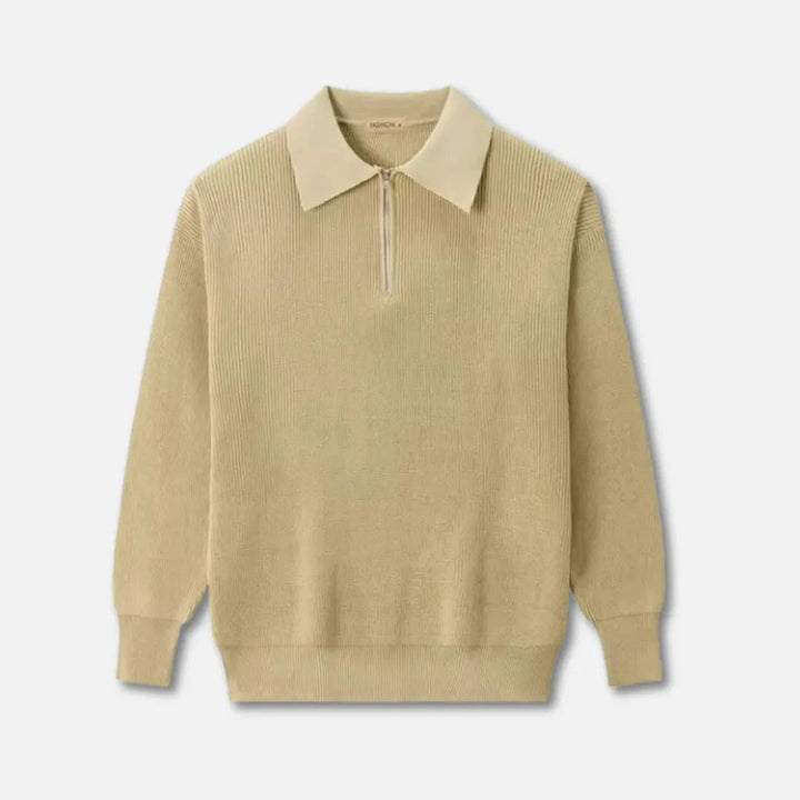 Drune | Strickpullover für Herren - Gerippte Textur, Strukturkragen - Reguläre Passform