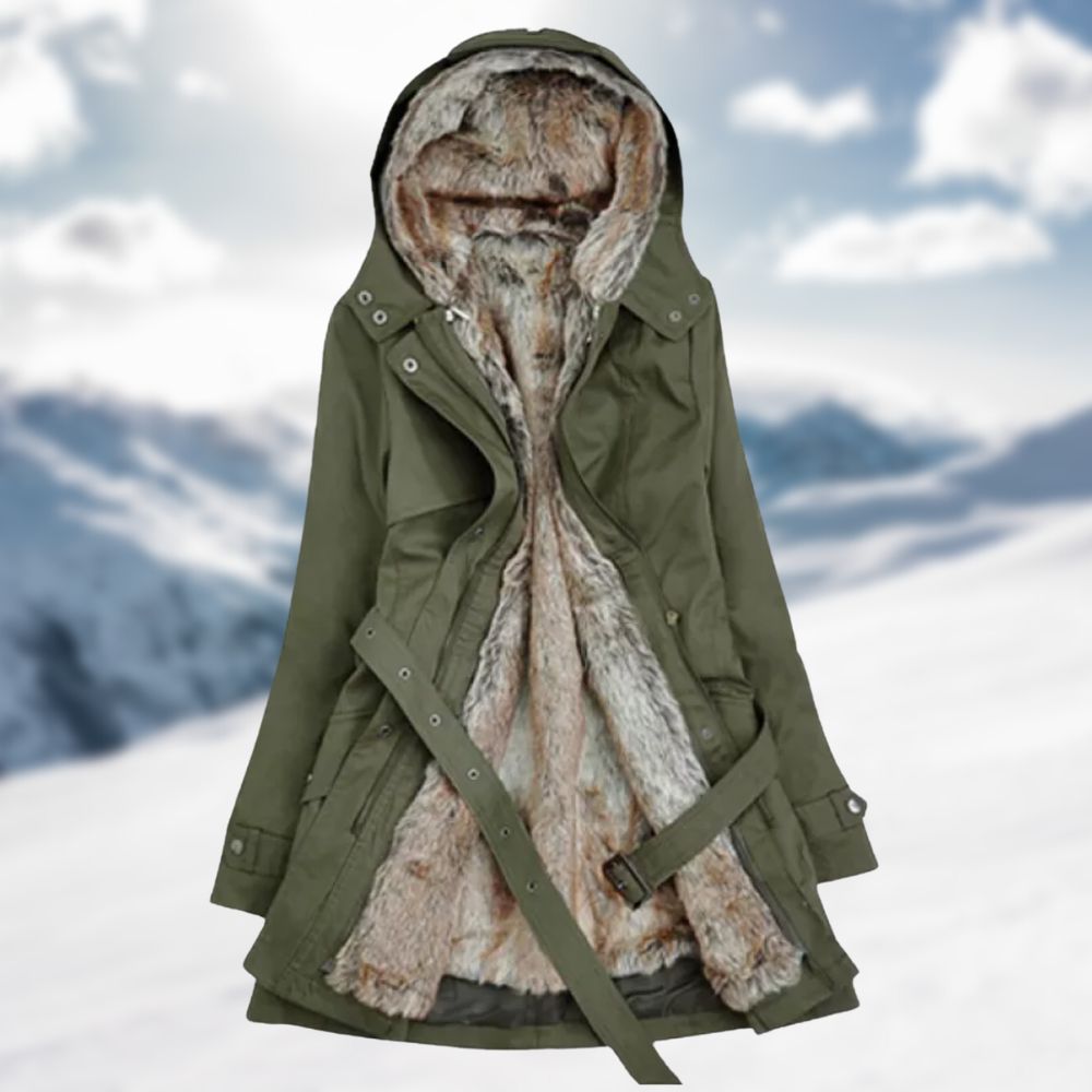 Drune | Damen Steppjacke Mit Pelzkragen Und Verstellbarem Taillenband