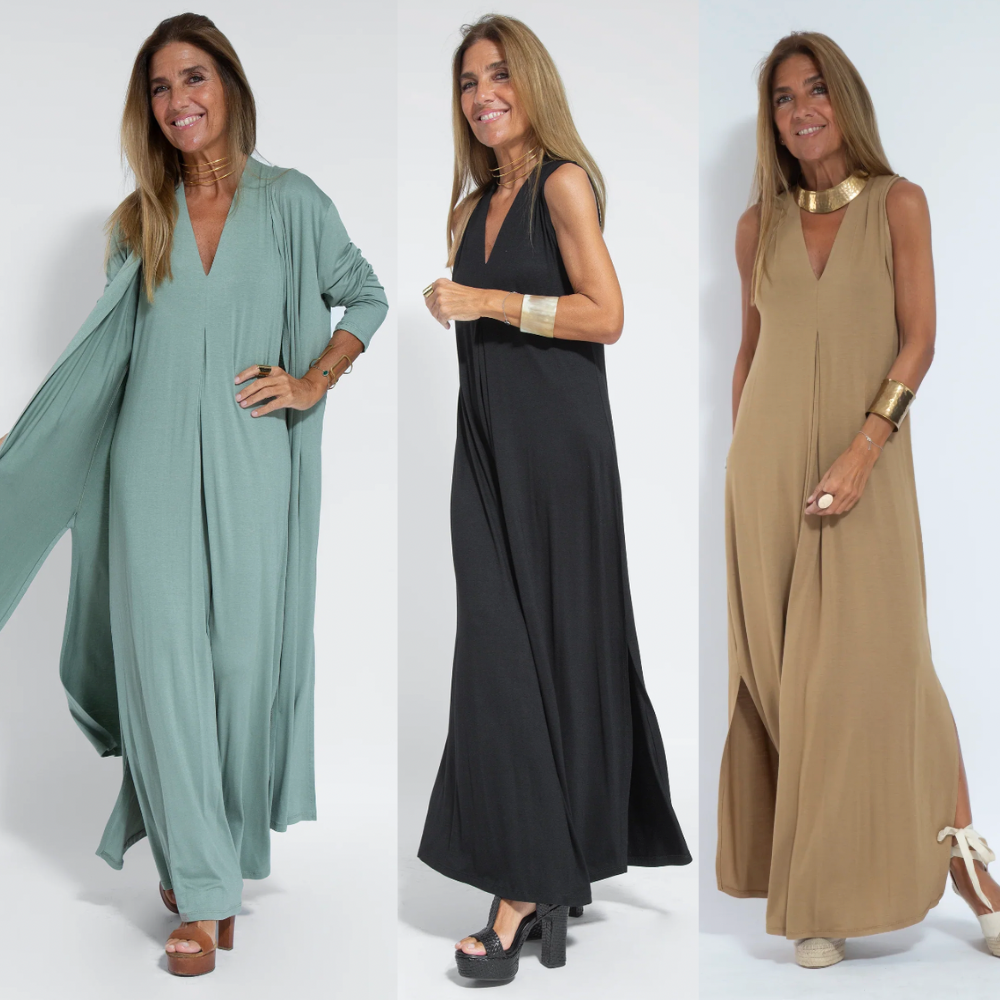 Drune - Ensemble bestehend aus einem langen, figurformenden Kleid und einer Weste