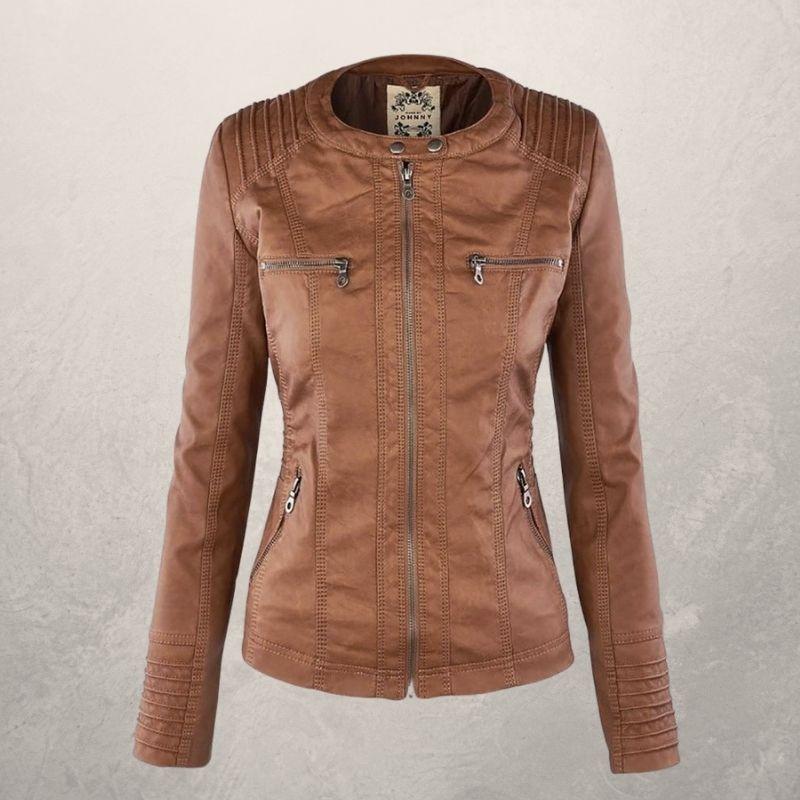 Drune | Kunstlederjacke Slim Fit Kapuzenzip Jacke
