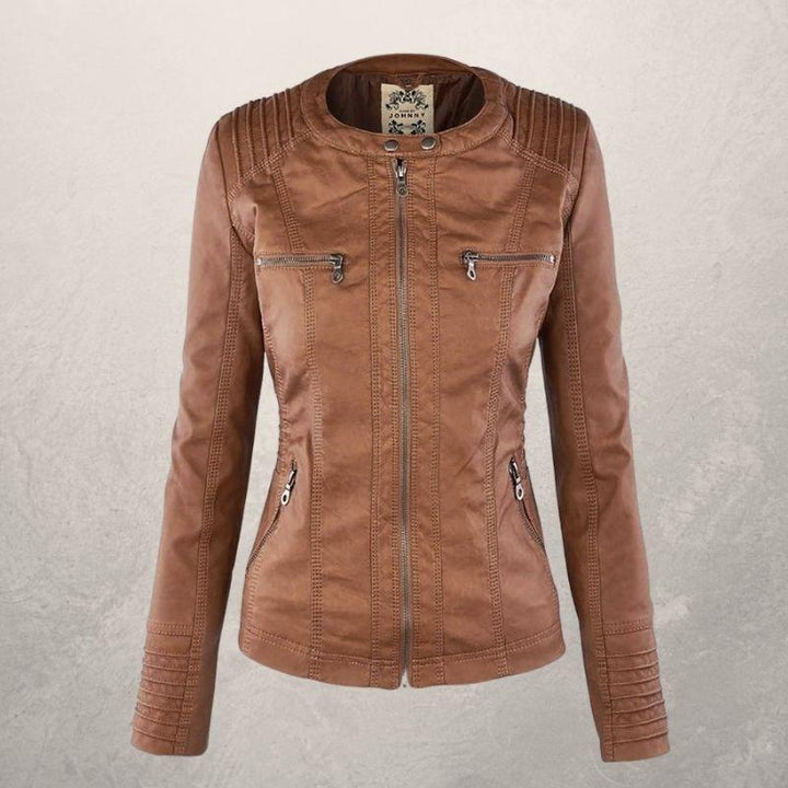 Drune | Kunstlederjacke Slim Fit Kapuzenzip Jacke